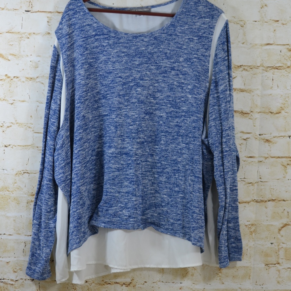 Kate & Mallory Mixed Media Cut Out Sweater